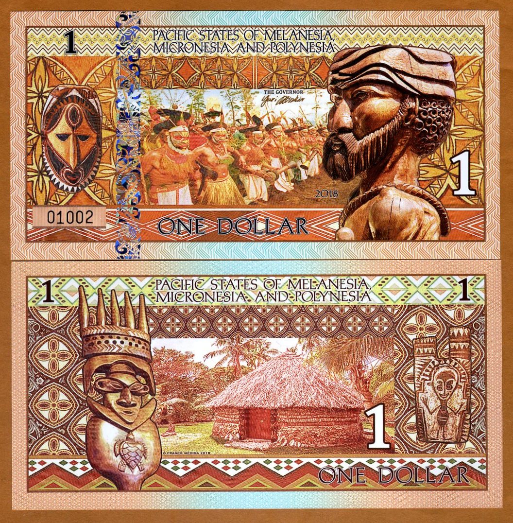 Warriors Hut Pacific States of MMP $1 Private Issue Polymer Mask