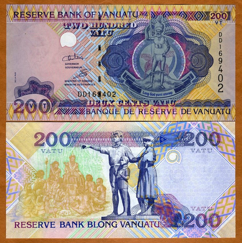 VANUATU 200 VATU 2011 P 8 /"DD/" PREFIX UNC