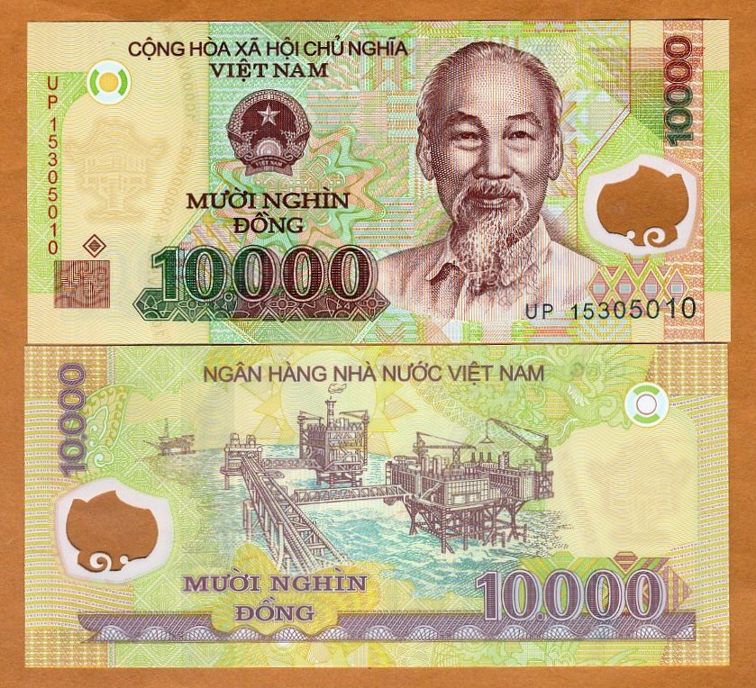 10000 2015 Polymer Vietnam 10,000 UNC dong P-119i