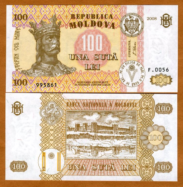 MOLDOVA P15b UNC 2008 p 15b 100-LEU