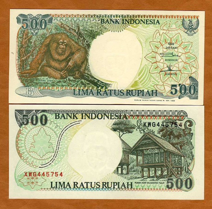 Indonesia, 500 Rupiah, 1992/1999, P-128, UNC Orangutan | eBay