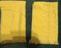 PAIR VINTAGE BRIGHT YELLOW TERRY CLOTH GUEST HAND 