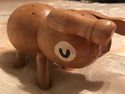 Vintage Wood Pig Toothpick Holder Piggy Country Ba