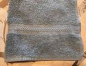 ONE VINTAGE LIGHT BLUE TERRY CLOTH GUEST HAND TOWE