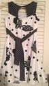 Girls Lined Dress size 10 Floral Polka Dots Black 