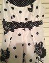 Girls Lined Dress size 10 Floral Polka Dots Black 