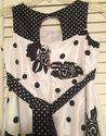 Girls Lined Dress size 10 Floral Polka Dots Black 