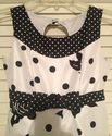 Girls Lined Dress size 10 Floral Polka Dots Black 
