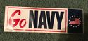 Vintage Go Navy USA American Flag Patriotic Bumper