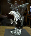 12 INCH TALL GLASS EAGLE SCULPTURE FROM MURANO ITA