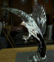 12 INCH TALL GLASS EAGLE SCULPTURE FROM MURANO ITA