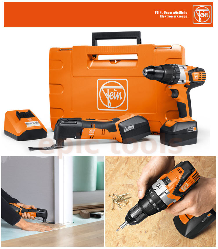 FEIN ASB14 14.4v Li-Ion Cordless Multimaster Multi Tool + Combi Hammer ...