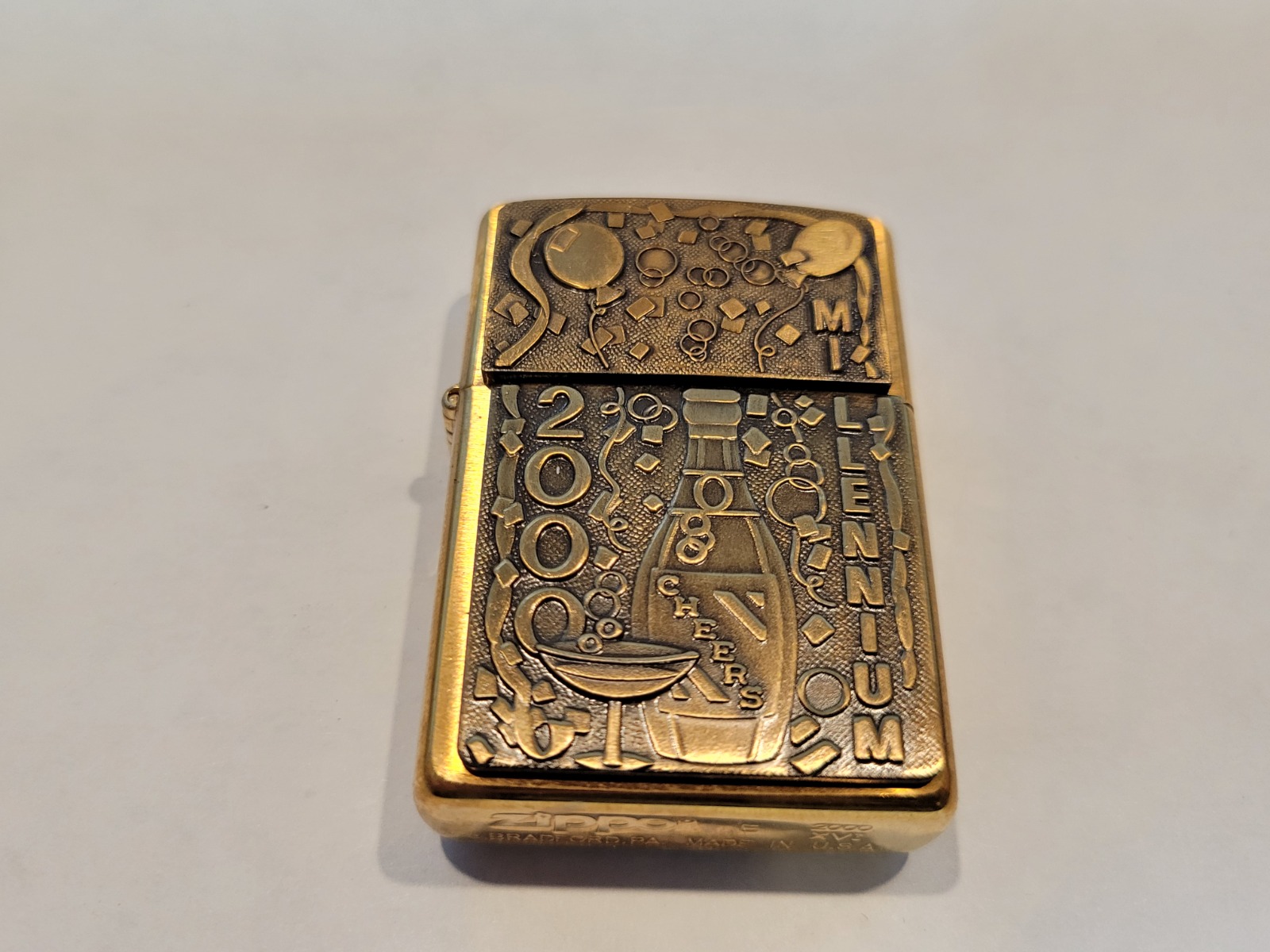 New Zippo ZIPPO Brass Trick Millennium 2000 Design | eBay