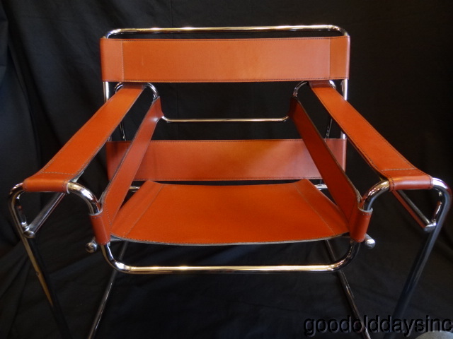 Pair of Mid Century Leather Wassily Chairs