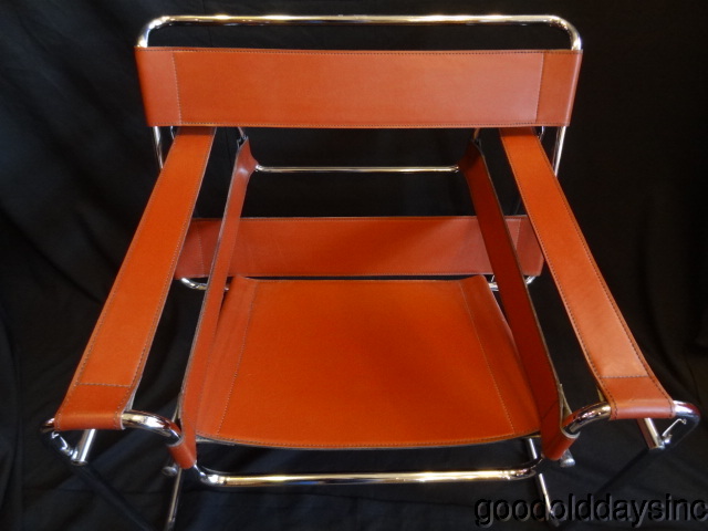 Pair of Mid Century Leather Wassily Chairs