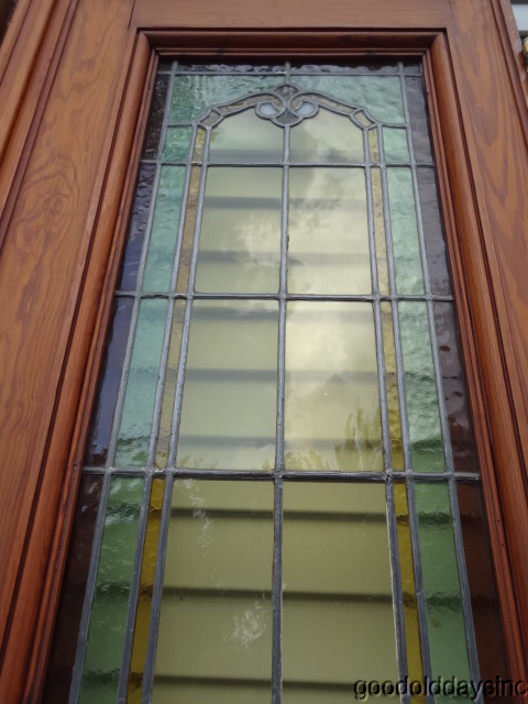 9 foot tall Victorian Style Stained Glass Leaded & Wooden Doors