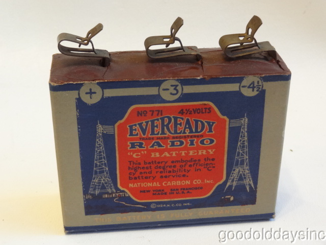 Antique Eveready No 771 4 1 2 Volt C Battery For 1920 S