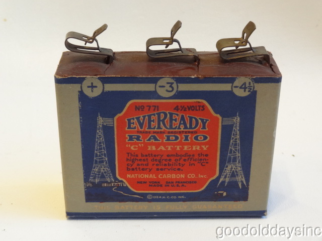 Antique Eveready No 771 4 1 2 Volt C Battery For 1920 S