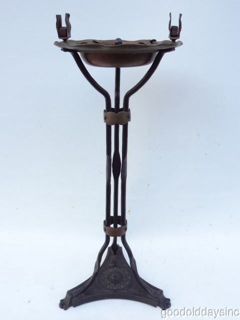 Eastlake Style Copper, Cast & Wrought Iron Cigar Ashtray/Smoke Stand
