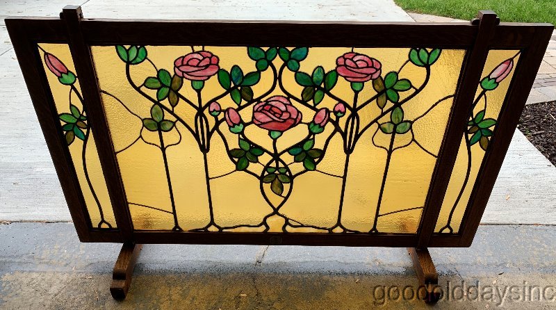 Arts Crafts Tobey Furniture Co Chicago Stained Leaded Glass