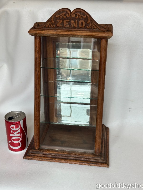 Antique Zeno Chewing Gum Country Store Countertop Display Cabinet