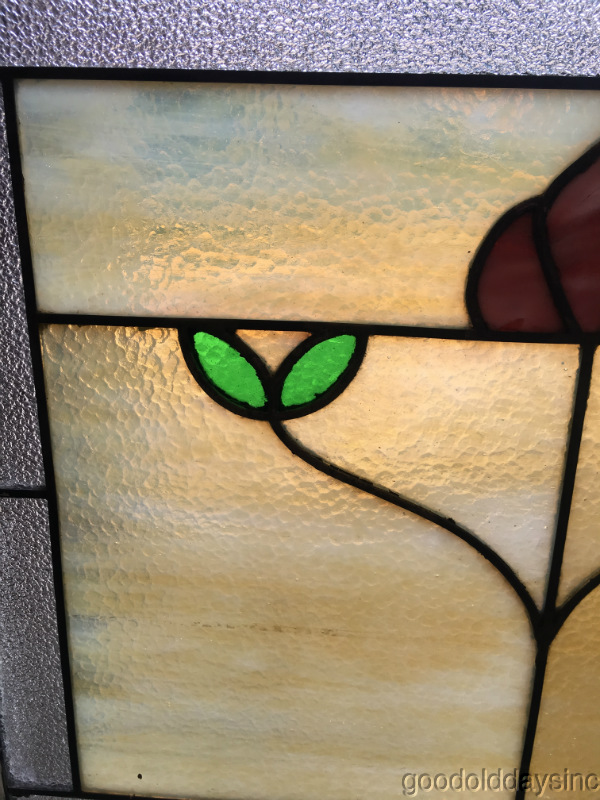 Antique Chicago Bungalow Style Stained Leaded Hammered Glass Window