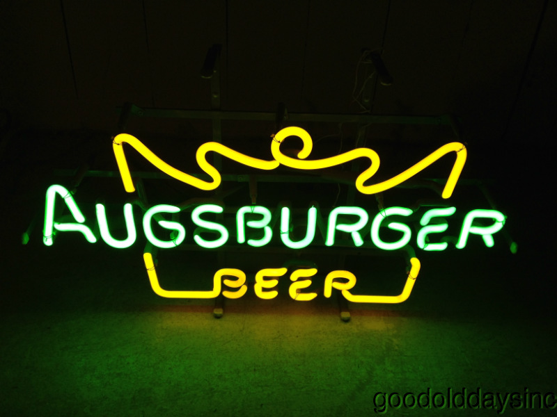 Vintage 1970s Augsburger Neon Beer Sign