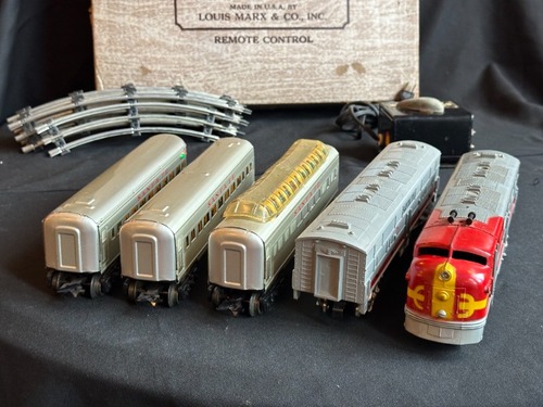 Marx Santa Fe Train Set Streamline Passenger Train Cars 1095 3152 3197