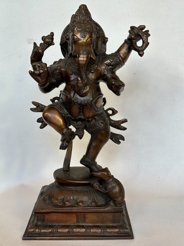 Heavy Vintage Bronze Ganesha Statue