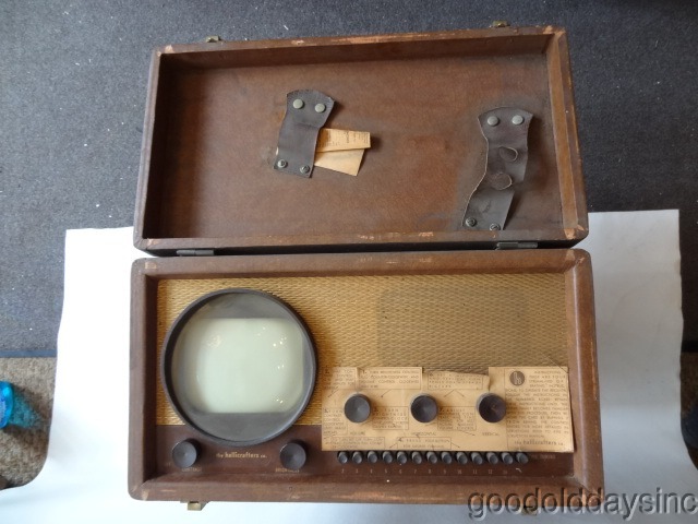 Rare All Original 1948 Hallicrafters TV Model 514 Portable Pushbutton Television