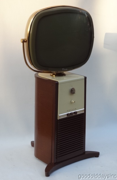 PHILCO PREDICTA Mid-Century Modern - Jetsons Style TV Works "Barber Pole"