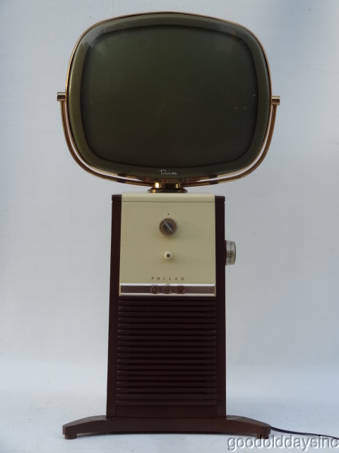 PHILCO PREDICTA Mid-Century Modern - Jetsons Style TV Works "Barber Pole"