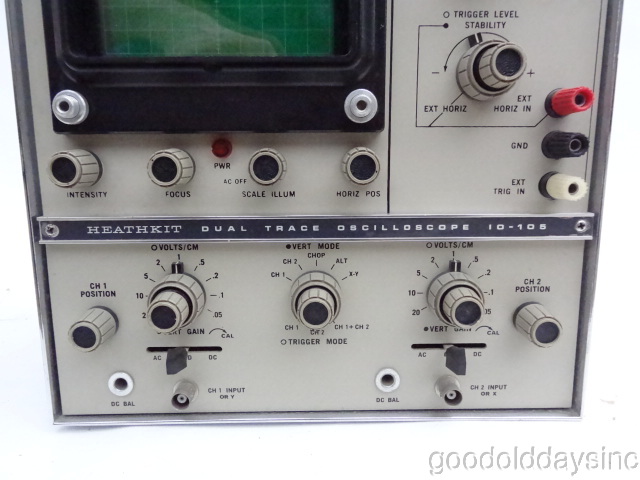 Heathkit IO-105 Green Dual Trace Oscilloscope - Works