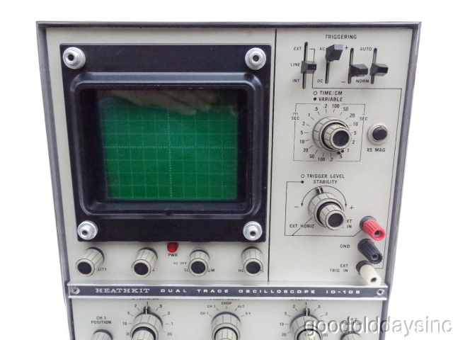 Heathkit IO-105 Green Dual Trace Oscilloscope - Works