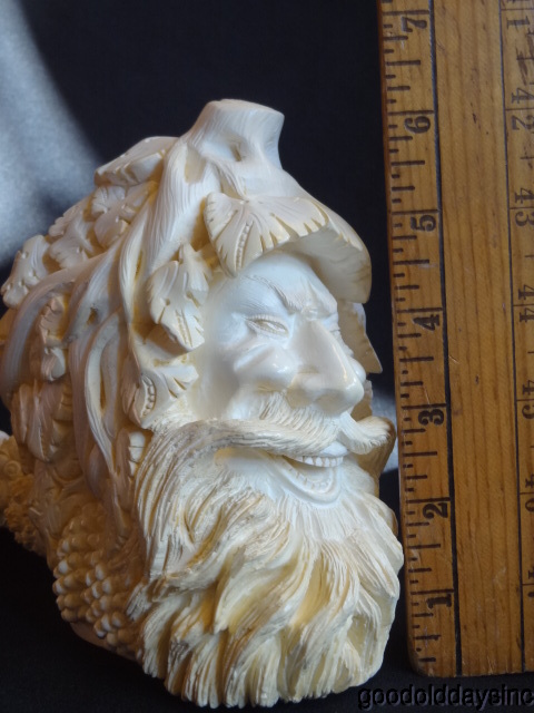 XXXL Carved Meerschaum Block Pipe Dionysus/Bacchus God of Wine, etc - Enormous