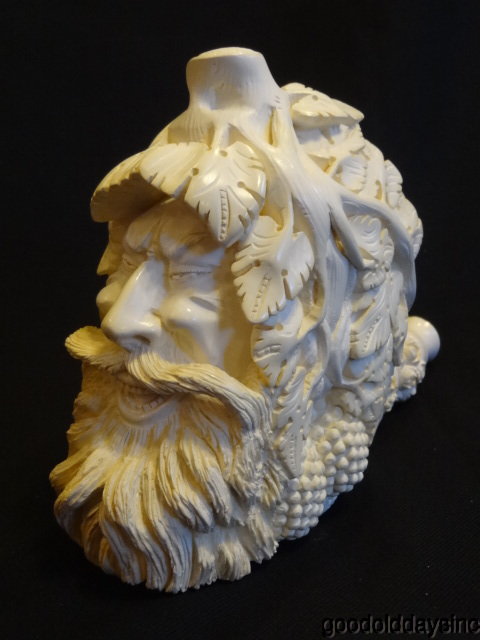 XXXL Carved Meerschaum Block Pipe Dionysus/Bacchus God of Wine, etc - Enormous