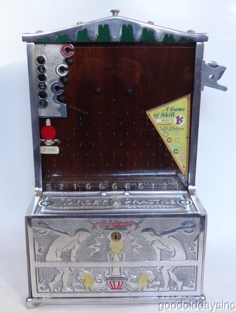 1920s Mills One Penny TARGET Trade Stimulator - Coin Drop Play for Gum & Cash