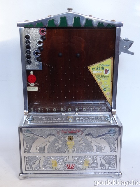 1920s Mills One Penny TARGET Trade Stimulator - Coin Drop Play for Gum & Cash