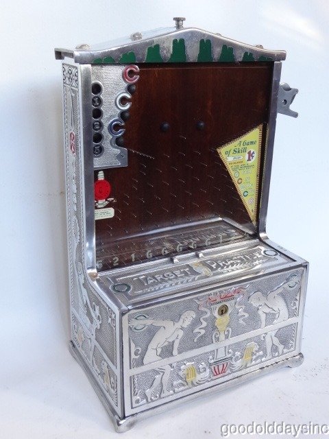 1920s Mills One Penny TARGET Trade Stimulator - Coin Drop Play for Gum & Cash