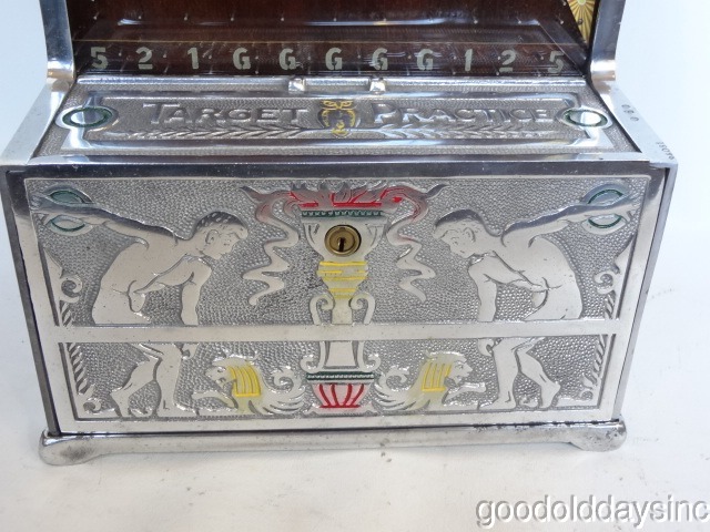 1920s Mills One Penny TARGET Trade Stimulator - Coin Drop Play for Gum & Cash