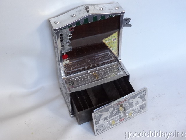 1920s Mills One Penny TARGET Trade Stimulator - Coin Drop Play for Gum & Cash