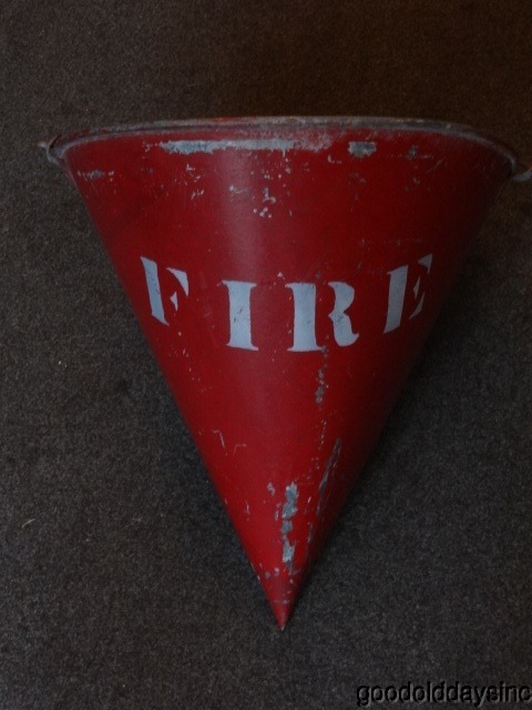 Illinois Central Railroad - Fire Bucket Antique Metal Fireman Extinguisher Pail