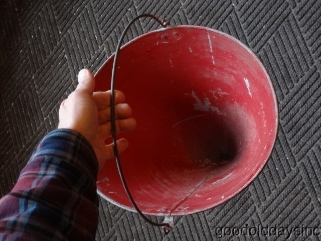 Illinois Central Railroad - Fire Bucket Antique Metal Fireman Extinguisher Pail