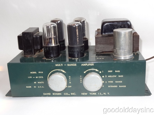 1950's David Bogen Tube Amp Amplifier Model PH10 6V6 