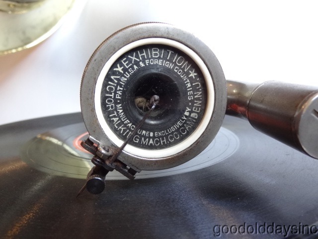 Victor Talking Machine Humpback Model II Phonograph with Original Brass Bell Horn