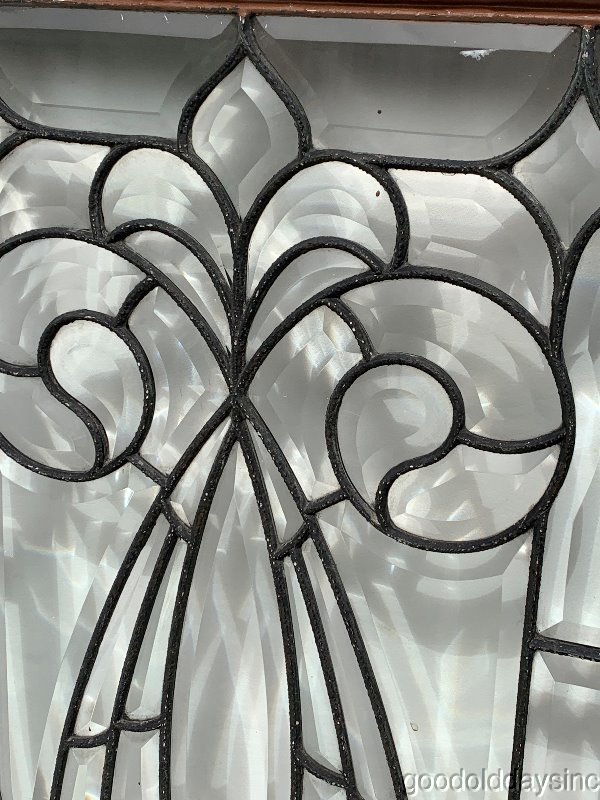 Wow Antique Ornate Beveled Glass Window 41" x 20" Bevel Circa 1890