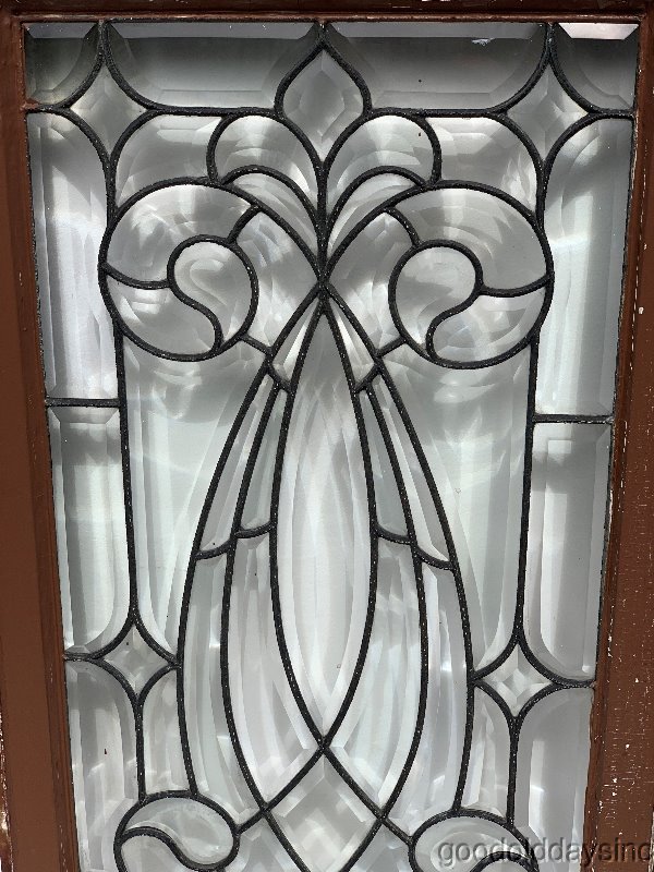 Wow Antique Ornate Beveled Glass Window 41" x 20" Bevel Circa 1890