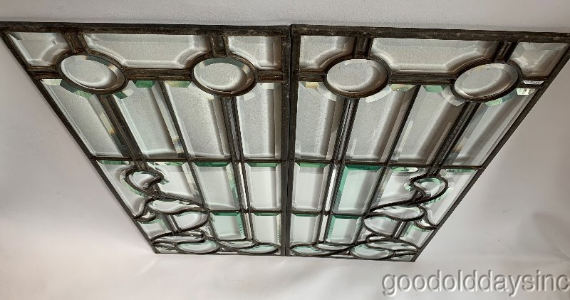 2 Antique Victorian Beveled Glass Sidelights / Transom Circa 1890