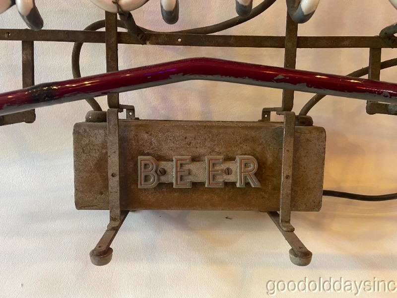 Vintage 1950's Large 36" BUDWIESER Bow Tie Neon Beer Advertising Sign Bud Bar