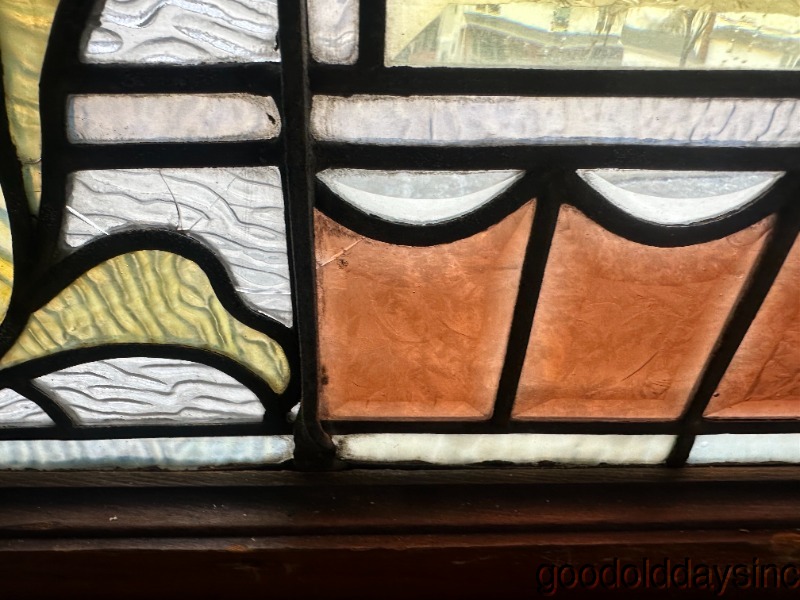 Fantastic Pair of Beveled & Jeweled Victorian Stained Leaded Glass Window